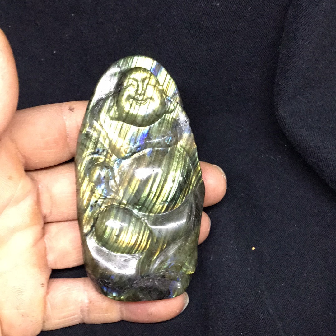Labradorite laughing Buddha