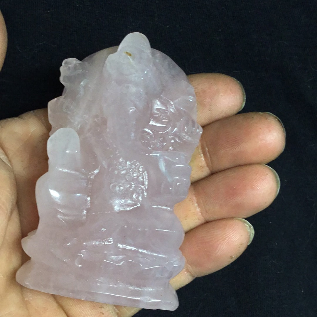 Rose quartz ganesha